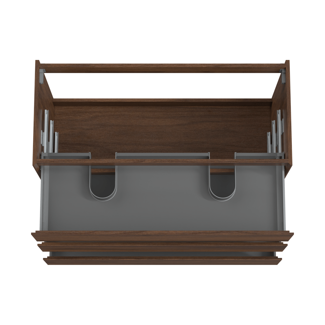 Storke Edge meuble sous-lavabo a poser 120 x 52 cm noyer 3 tiroirs