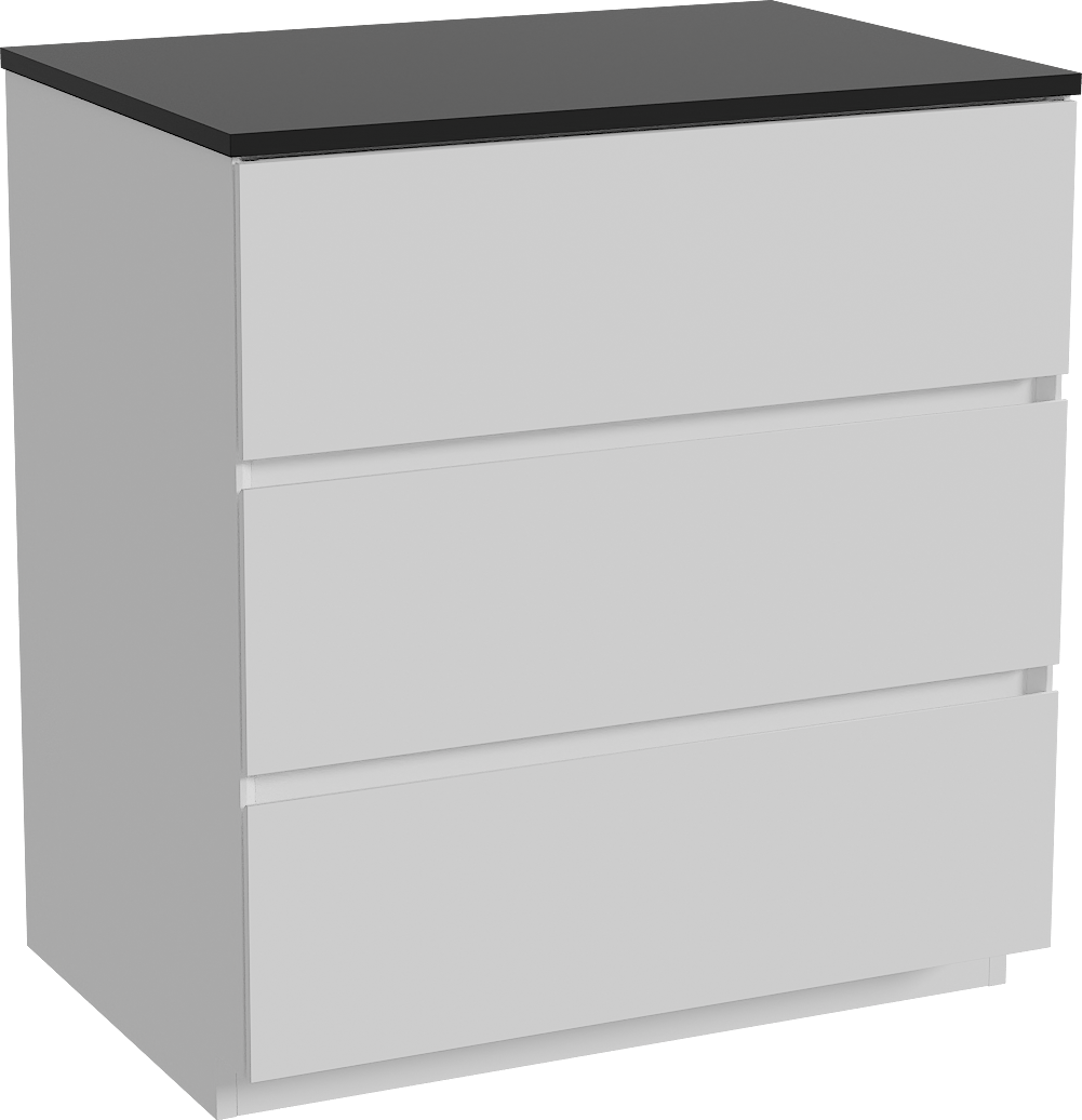 Storke Edge meuble salle de bains à poser 75 x 52 cm blanc mat avec Panton tablette simple en mdf enduit de poudre noir mat