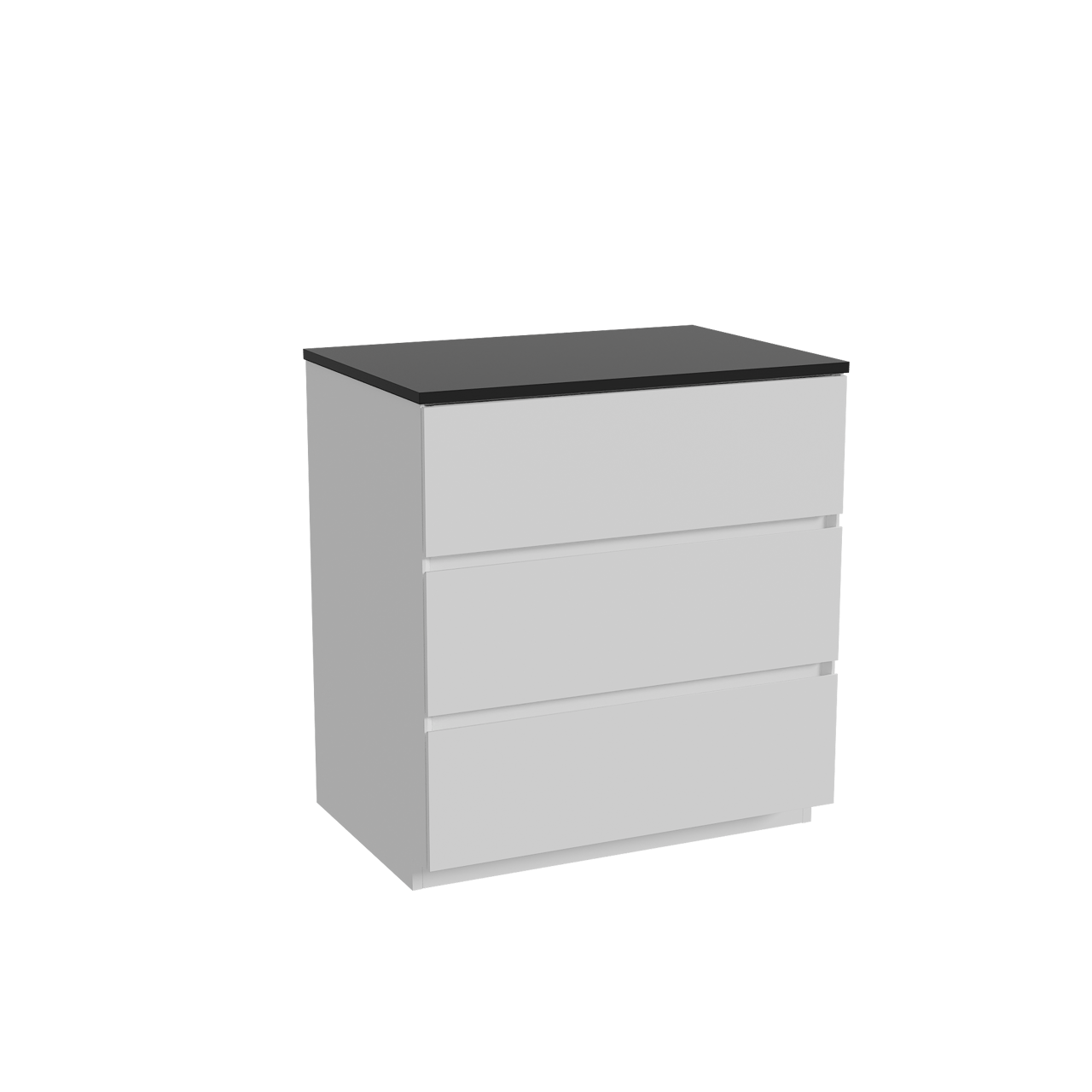 Storke Edge staand badkamermeubel 75 x 52 cm mat wit met Panton enkel tablet in gepoedercoate mdf mat zwart