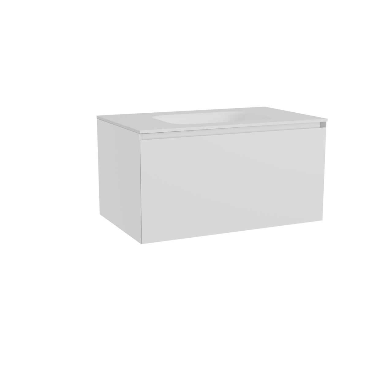 Balmani Idra by Mitra meuble salle de bains suspendu 90 x 55 cm blanc mat avec Tablo Arcato plan simple en solid surface blanc mat