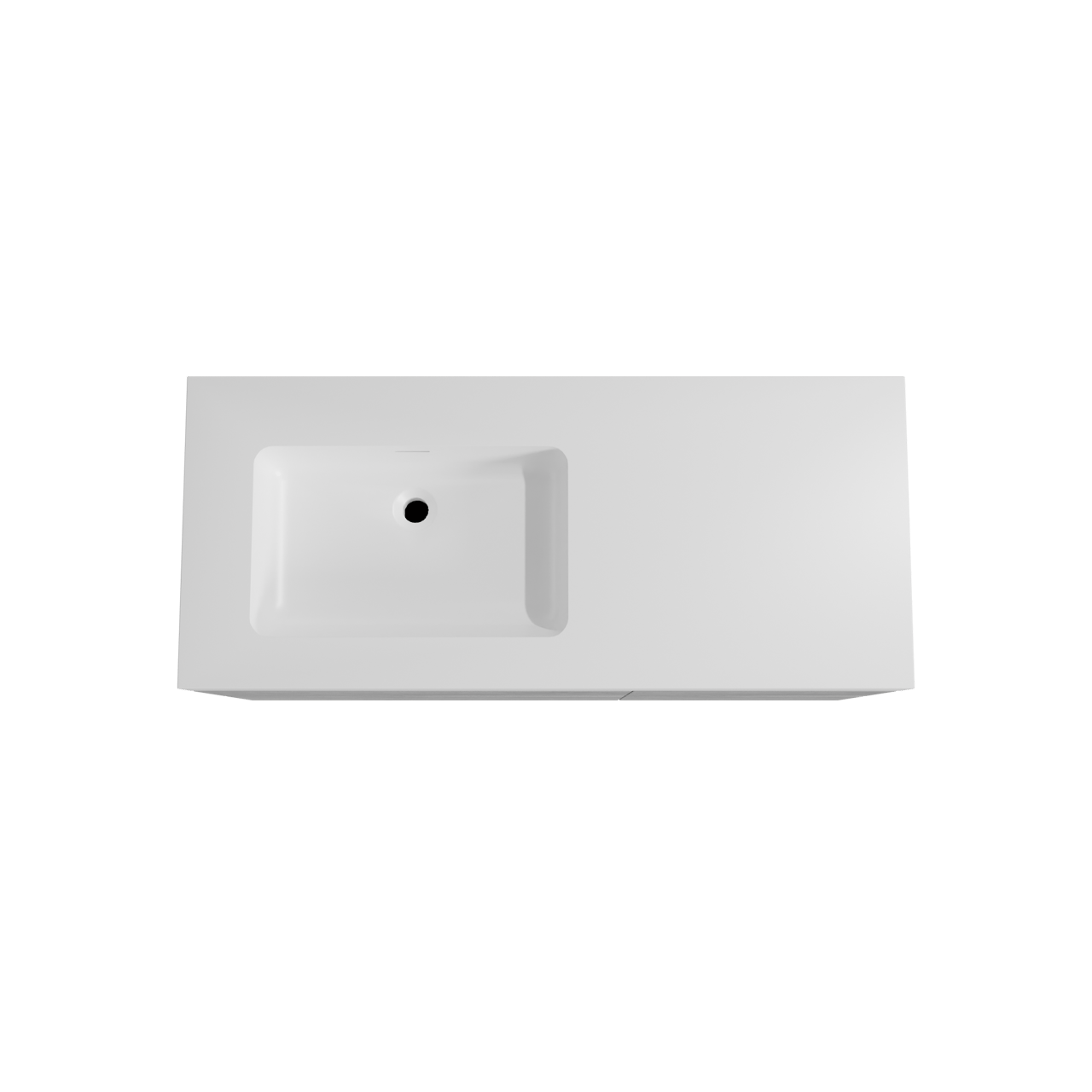 Storke Edge hängendes Möbelstück Set: 120 x 52 cm, Beton dunkelgrau, mit Mata High Waschtisch links, Solid Surface Weiß matt