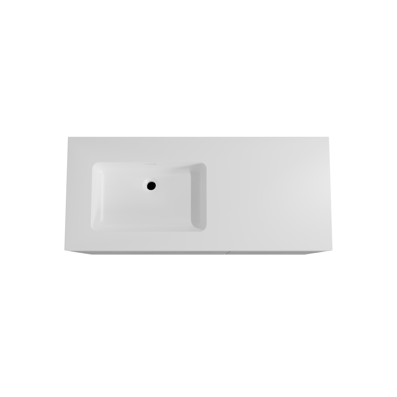 Storke Edge zwevend badmeubel 120 x 52 cm beton donkergrijs met Mata High asymmetrisch linkse wastafel in solid surface mat wit