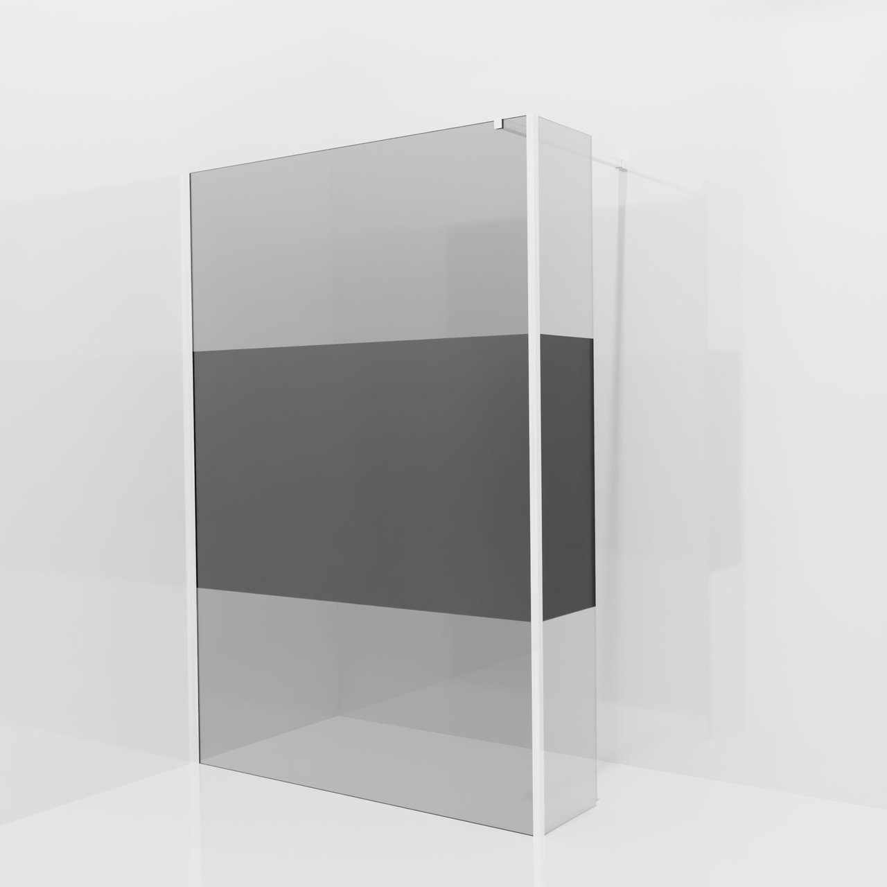 Balmani Modular inloopdouche met vaste zijwand: 140 x 200 cm, Rookglas ...