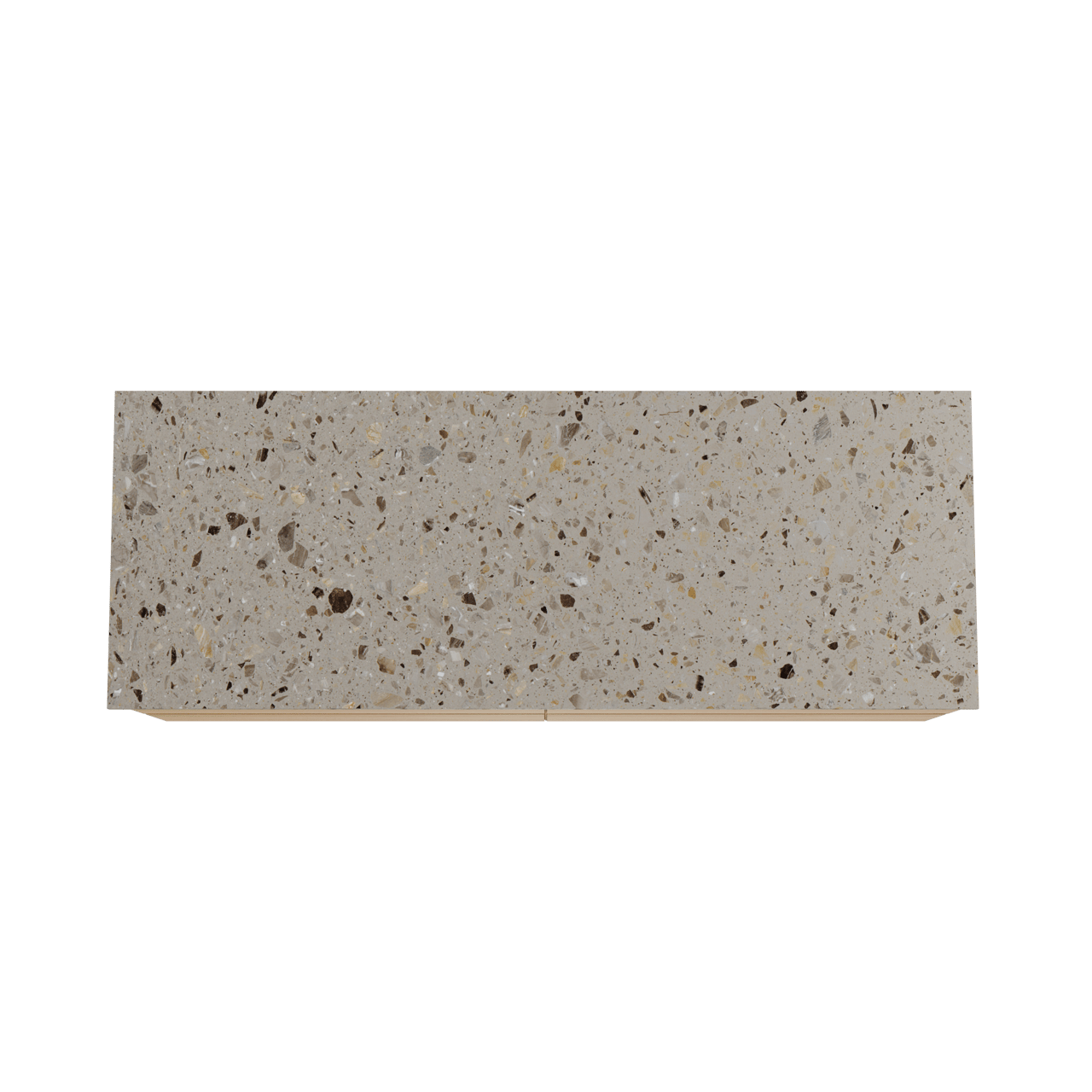 Balmani Mitra zwevend badkamermeubel 150 x 55 cm natuur eik met Stretto enkel of dubbel tablet in terrazzo greige terrazzo