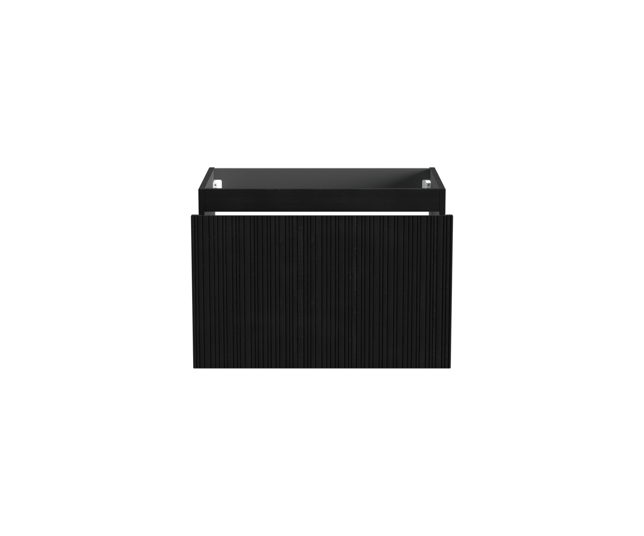 Storke Ribs hängender Waschbeckenunterschrank: 75 x 52 cm, Eiche Schwarz, 2 Schubladen