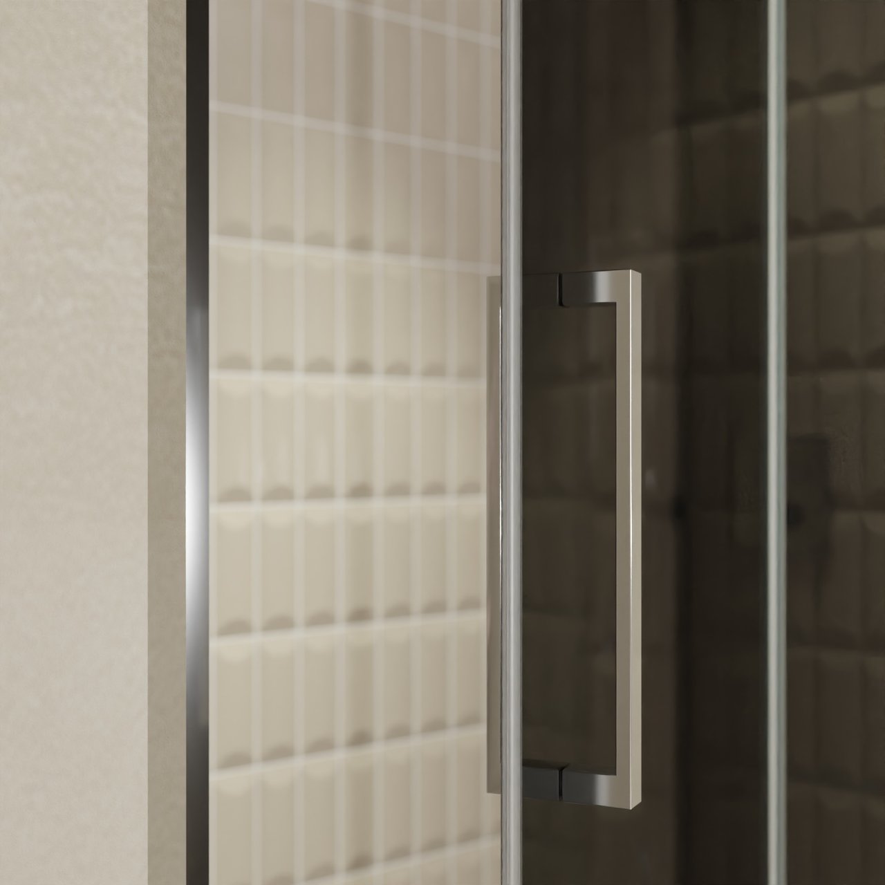 Balmani Senses Design douche draaideur rechts 140 cm x 210 cm Rookglas, Chroom profielen