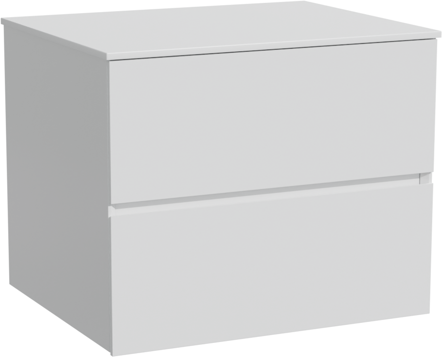 Storke Edge zwevend badmeubel 65 x 52 cm hoogglans wit met Tavola enkel wastafelblad in solid surface mat wit