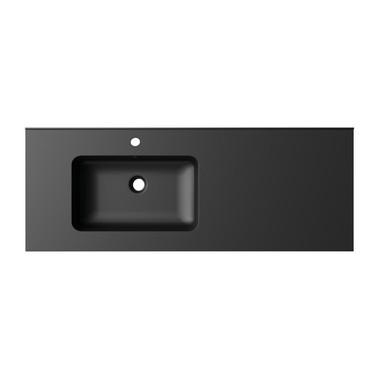 Linie Vano Waschtisch links Matt Schwarzer Verbundmarmor 120 x 46 cm