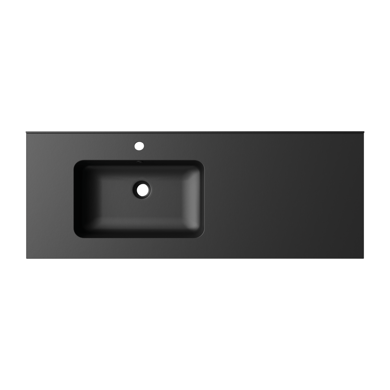 Linie Vano Waschtisch links Matt Schwarzer Verbundmarmor 120 x 46 cm