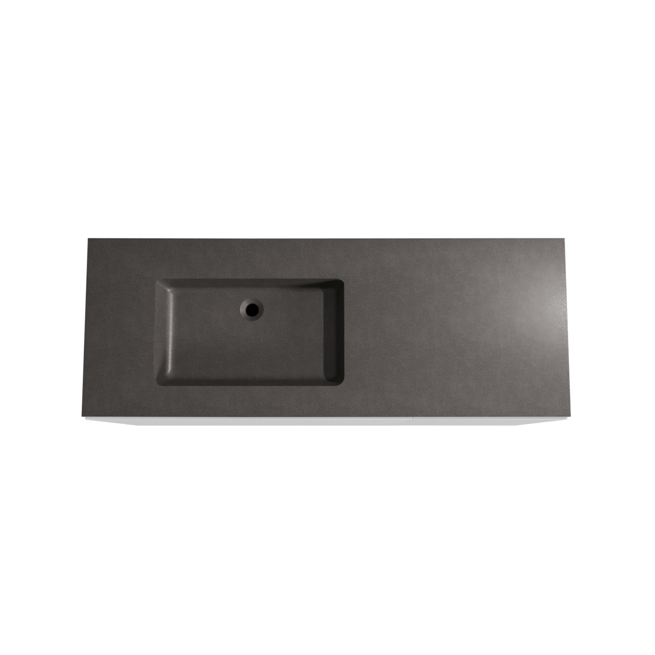 Storke Edge staand badmeubel 140 x 52 cm mat wit met Scuro asymmetrisch linkse wastafel in kwarts mat zwart