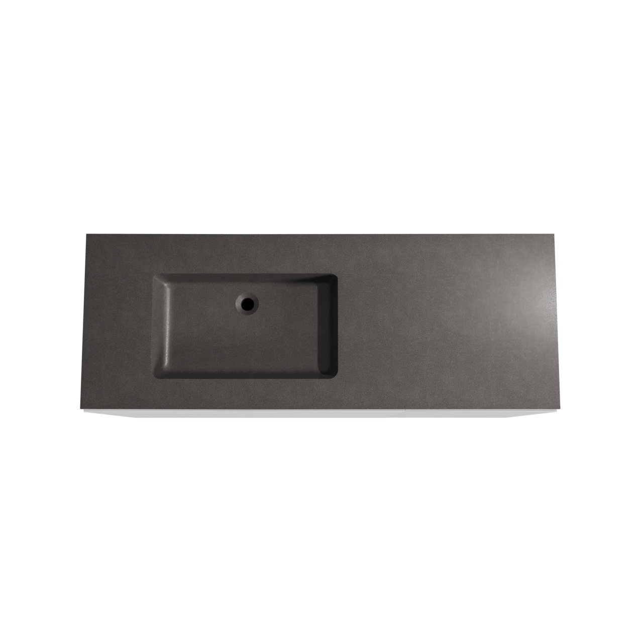 Storke Edge staand badmeubel 140 x 52 cm mat wit met Scuro asymmetrisch linkse wastafel in kwarts mat zwart