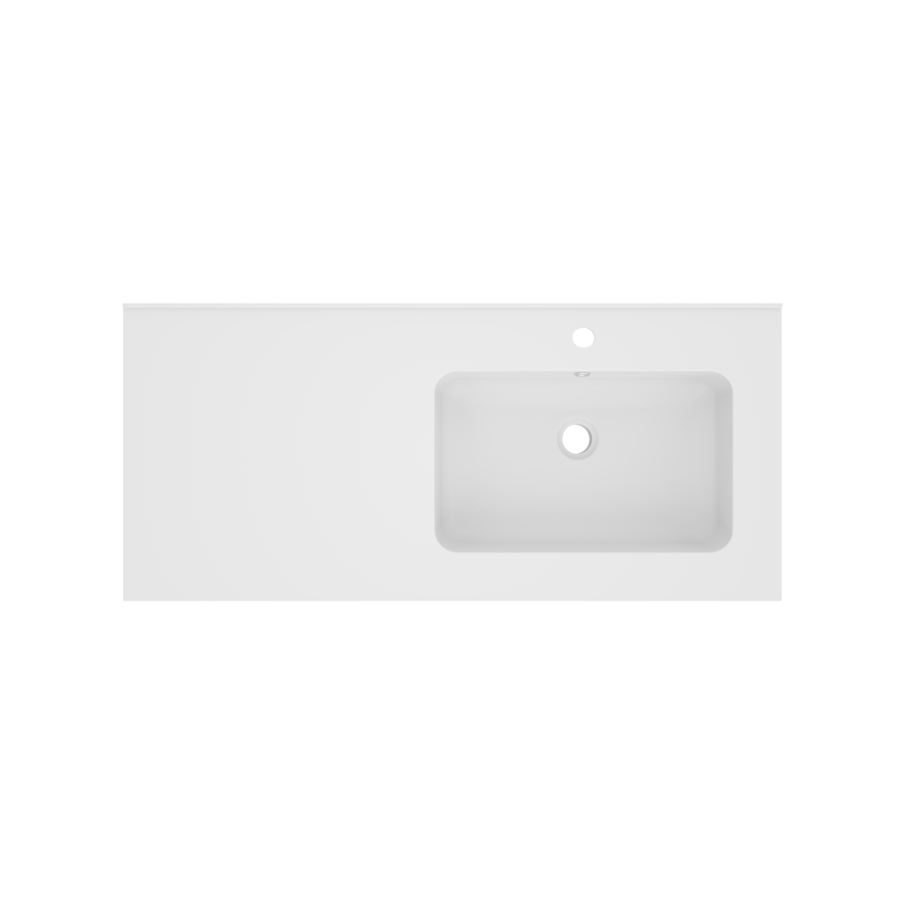 Linie Vano vasque asymétrique droite marbre composite mat 100 x 46 cm