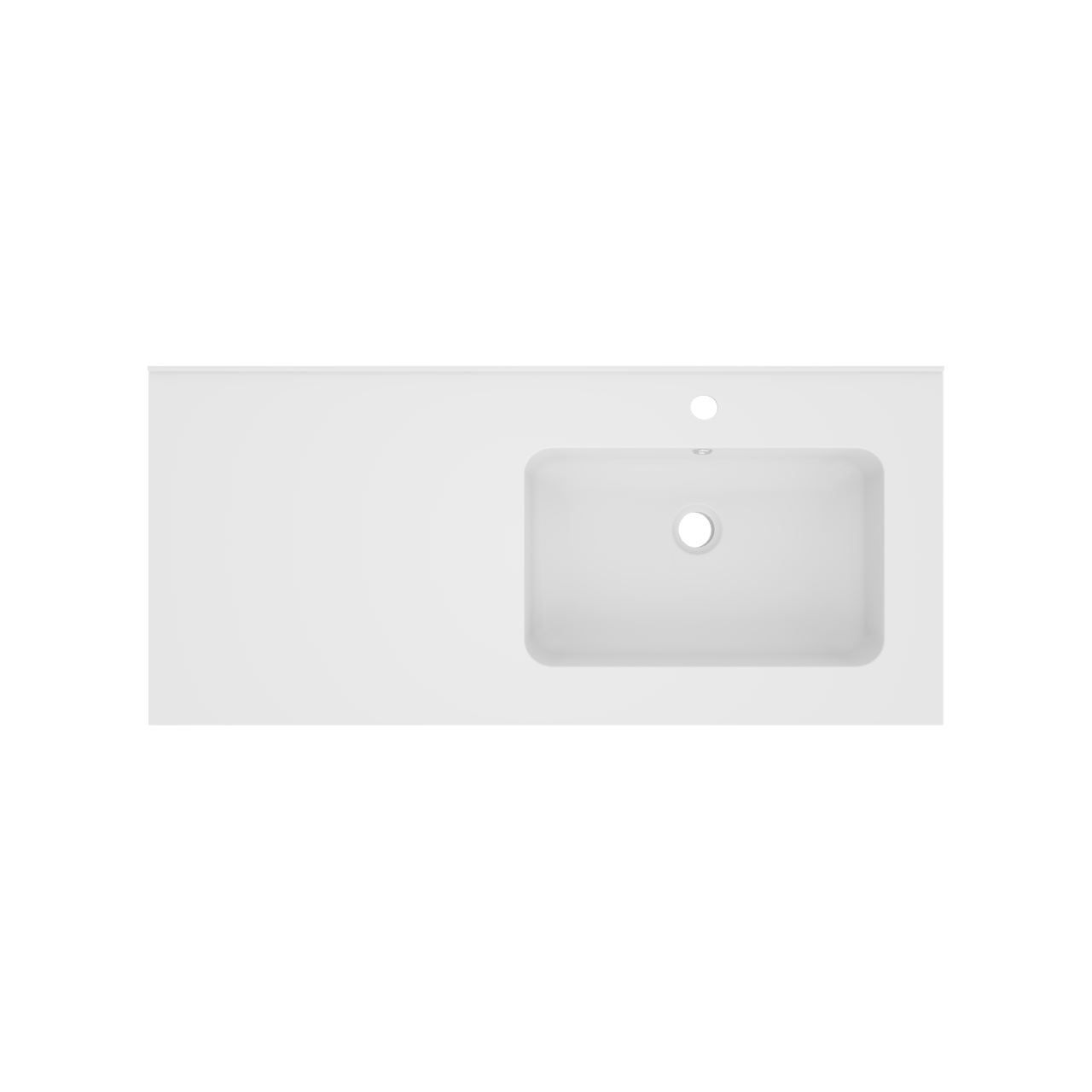 Linie Vano vasque asymétrique droite marbre composite mat 100 x 46 cm