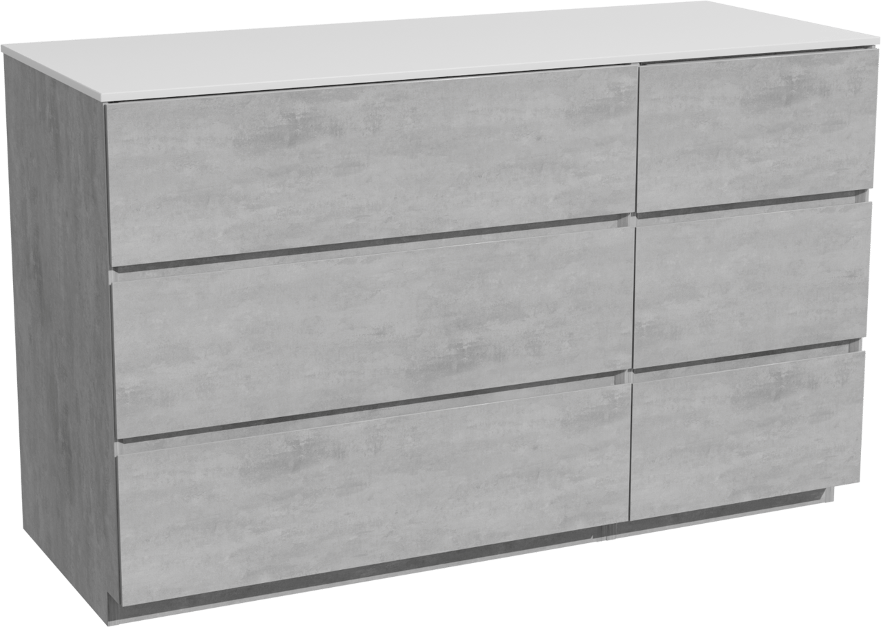 Storke Edge meuble salle de bains à poser 130 x 52 cm béton gris foncé avec Tavola tablette simple ou double en solid surface blanc mat