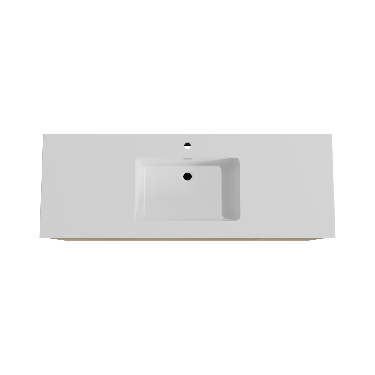 Storke Edge meuble salle de bains suspendu 145 x 52 cm chêne brut avec Diva plan simple en marbre composite blanc brillant