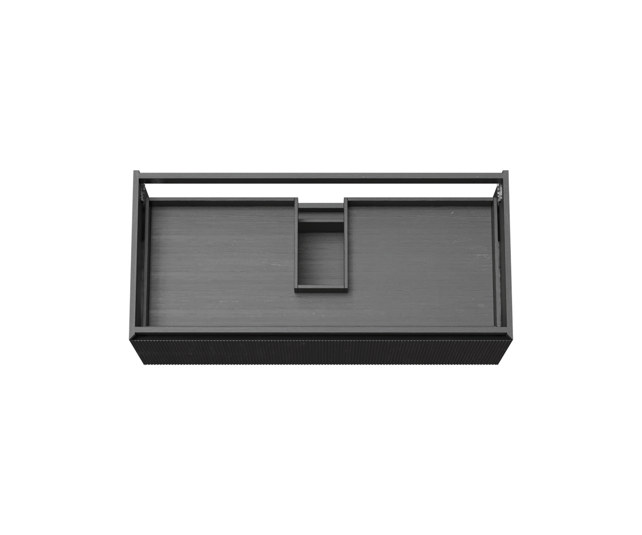 Balmani Fila hängender Waschbeckenunterschrank: 120 x 55 cm, Eiche Schwarz, Furnierholz, 2 Schubladen