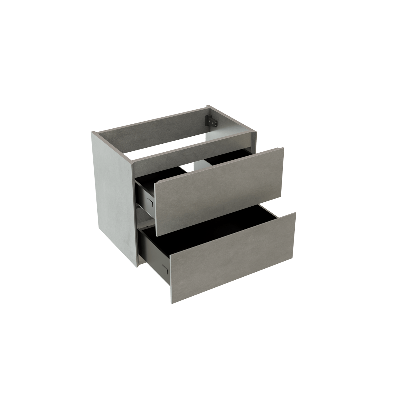 Storke Edge zwevende wastafelonderkast 60 x 40 cm beton donkergrijs 2 lades