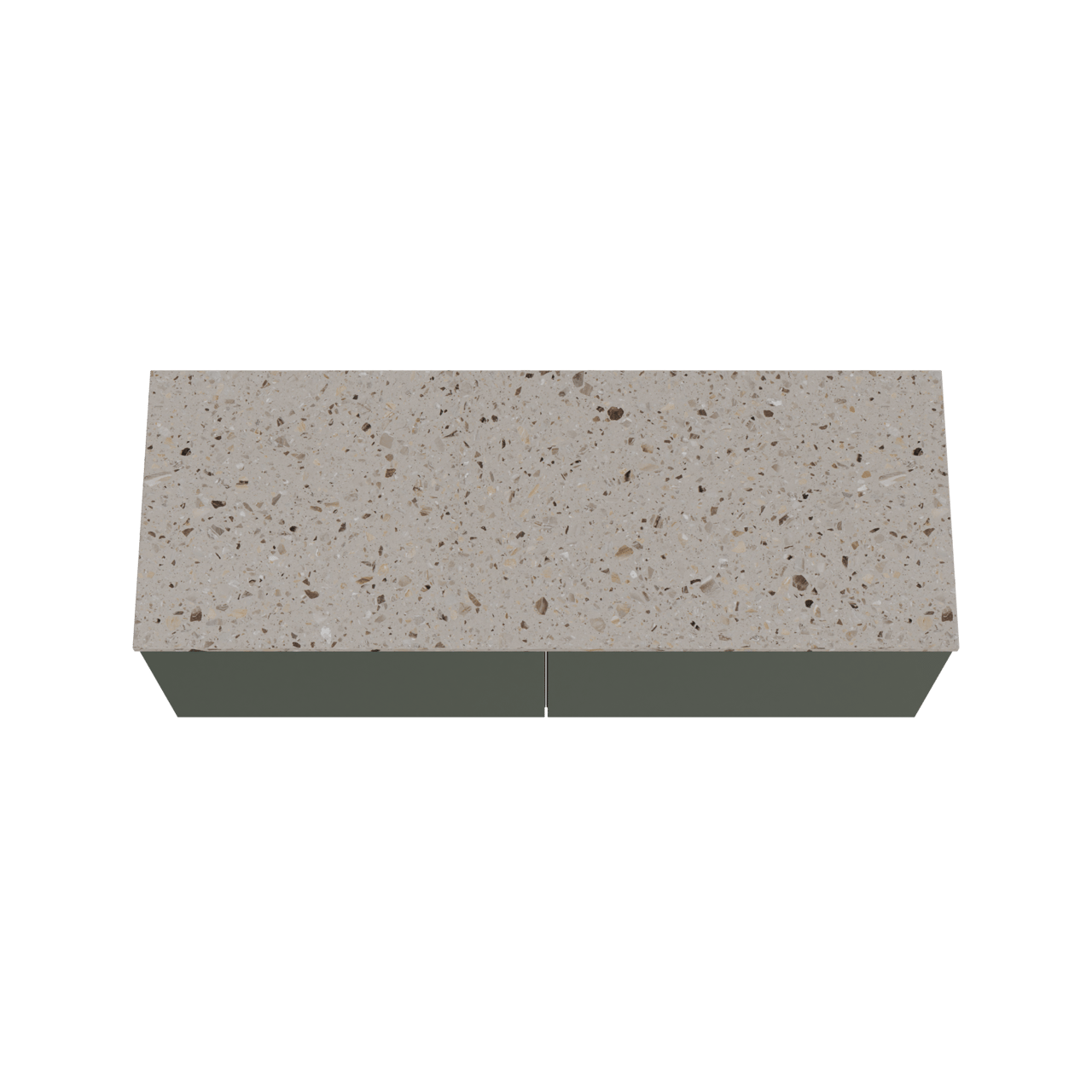 Balmani Sfera meuble salle de bains suspendu 150 x 55 cm forest avec Stretto tablette simple ou double en terrazzo greige terrazzo