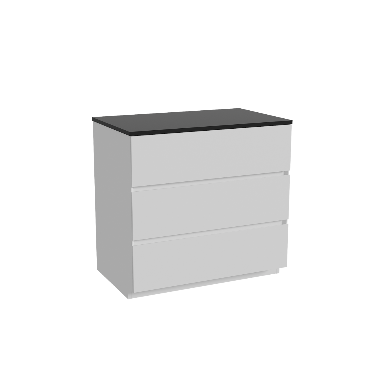 Storke Edge freistehendes Möbelstück Set: 85 x 52 cm, Weiß matt, mit Panton Einzel Waschtischplatte, Pulverbeschichtetes MDF Schwarz matt