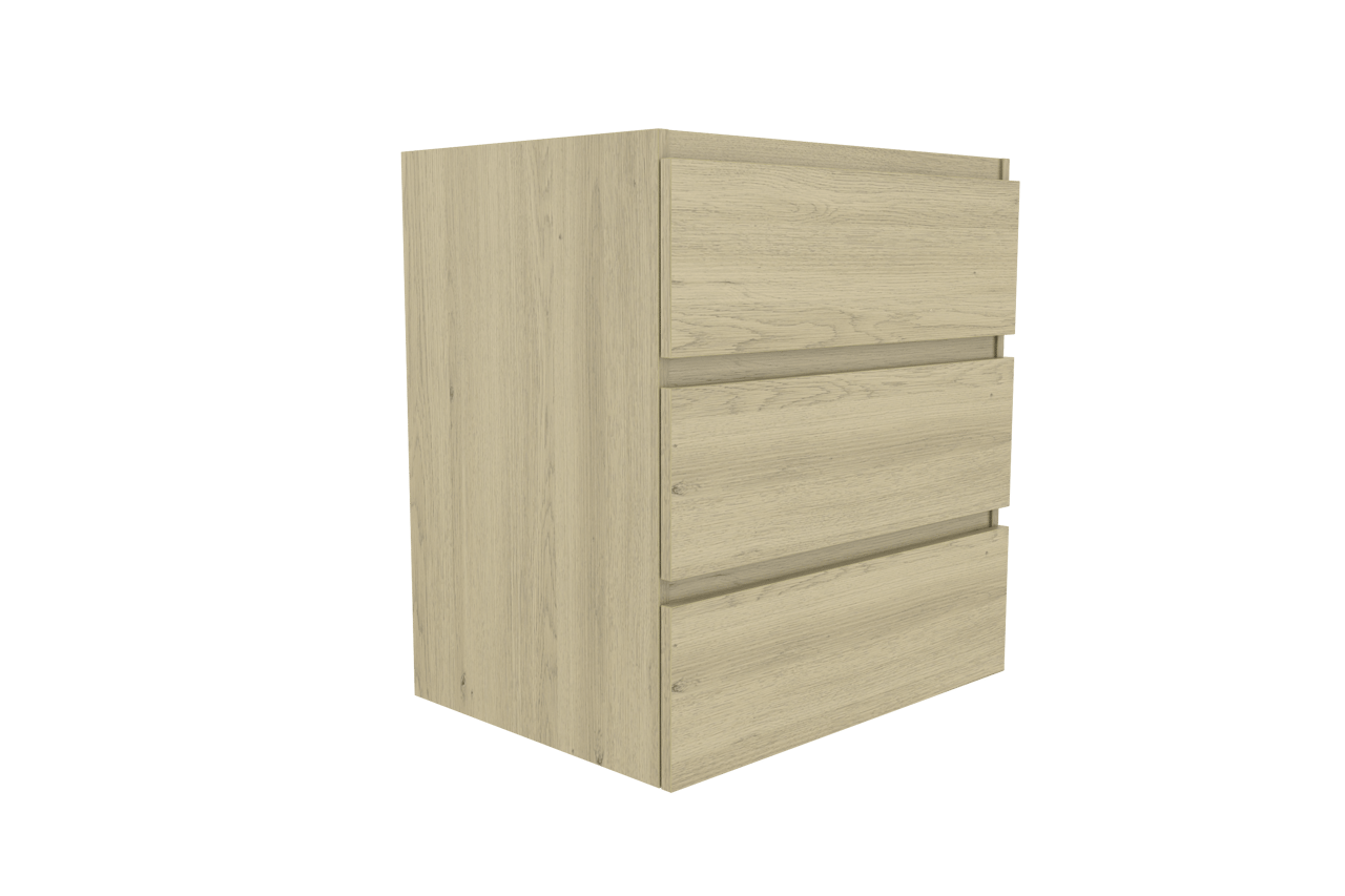 Balmani Lucida meuble sous-vasque a poser 75 x 55 cm chêne vieilli 3 tiroirs