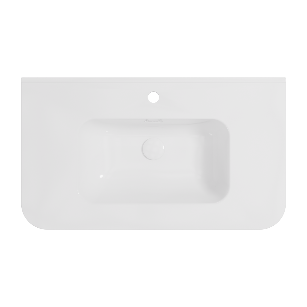 Storke Kera Soft enkele wastafel Glanzend Witte porselein 80 x 46 cm