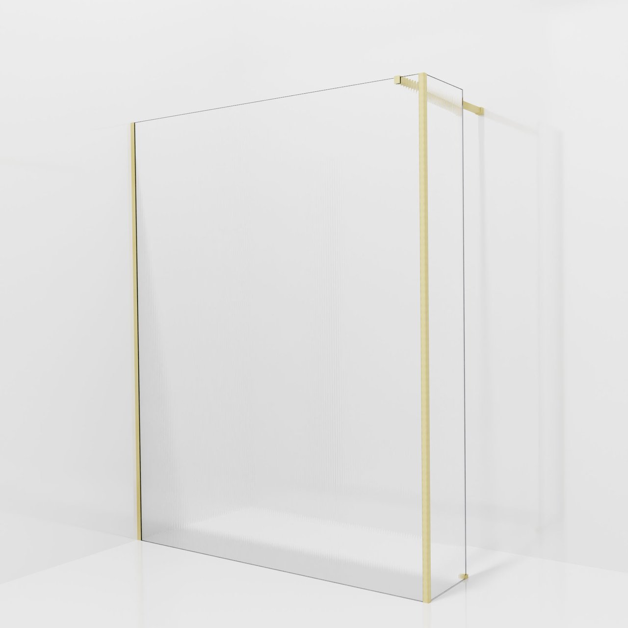 Balmani Modular Walk-In Dusche mit fester Seitenwand: 160 x 200 cm, Ribs, inklusive Coating, Profil Brushed Champagne Gold