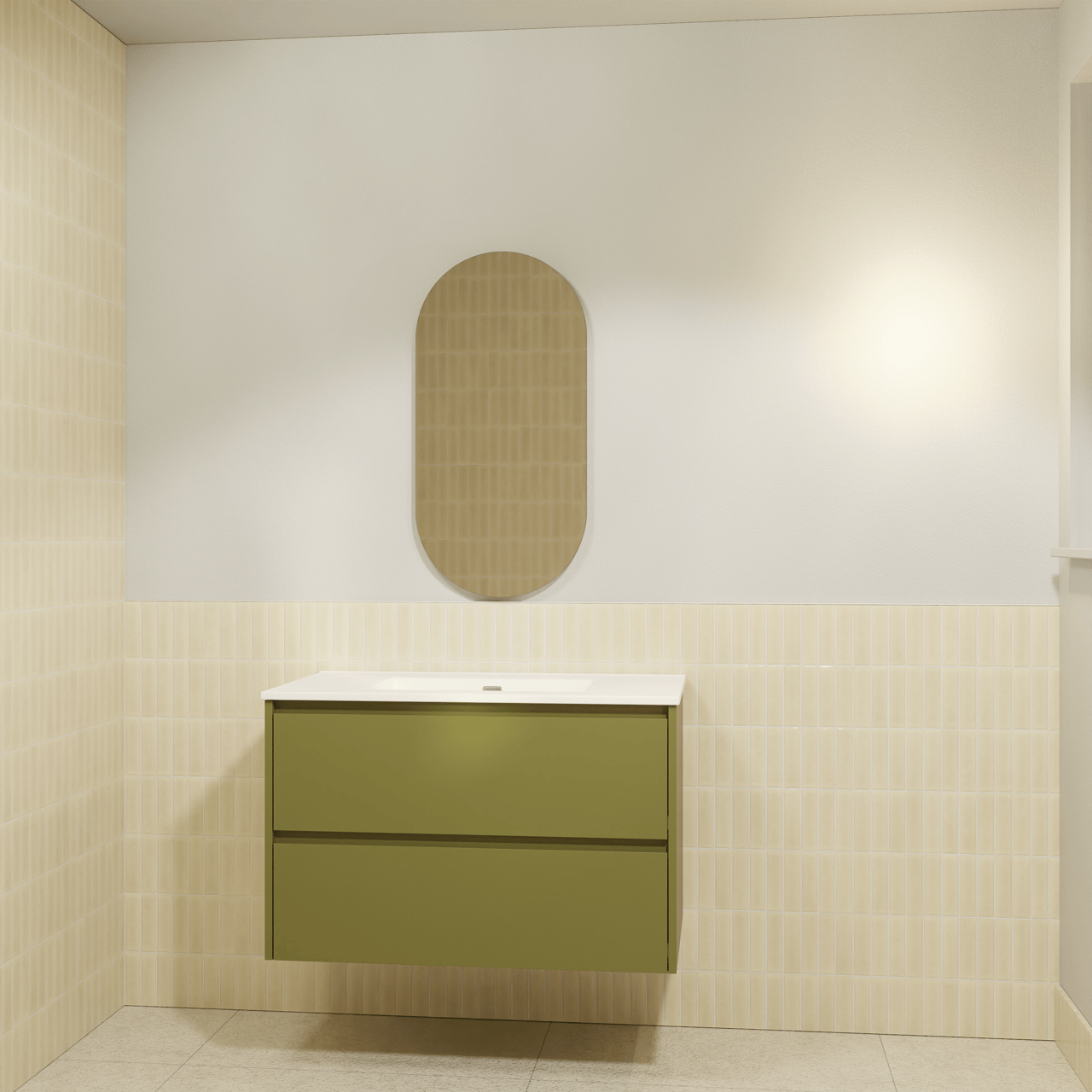 Storke Seda Badmöbel Set mit Kera Waschtisch und Badspiegel