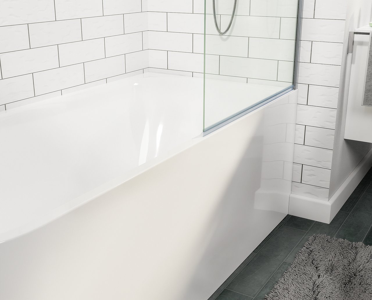 Linie Milos Badewannenaufsatz: 85 cm, Chrom Profil