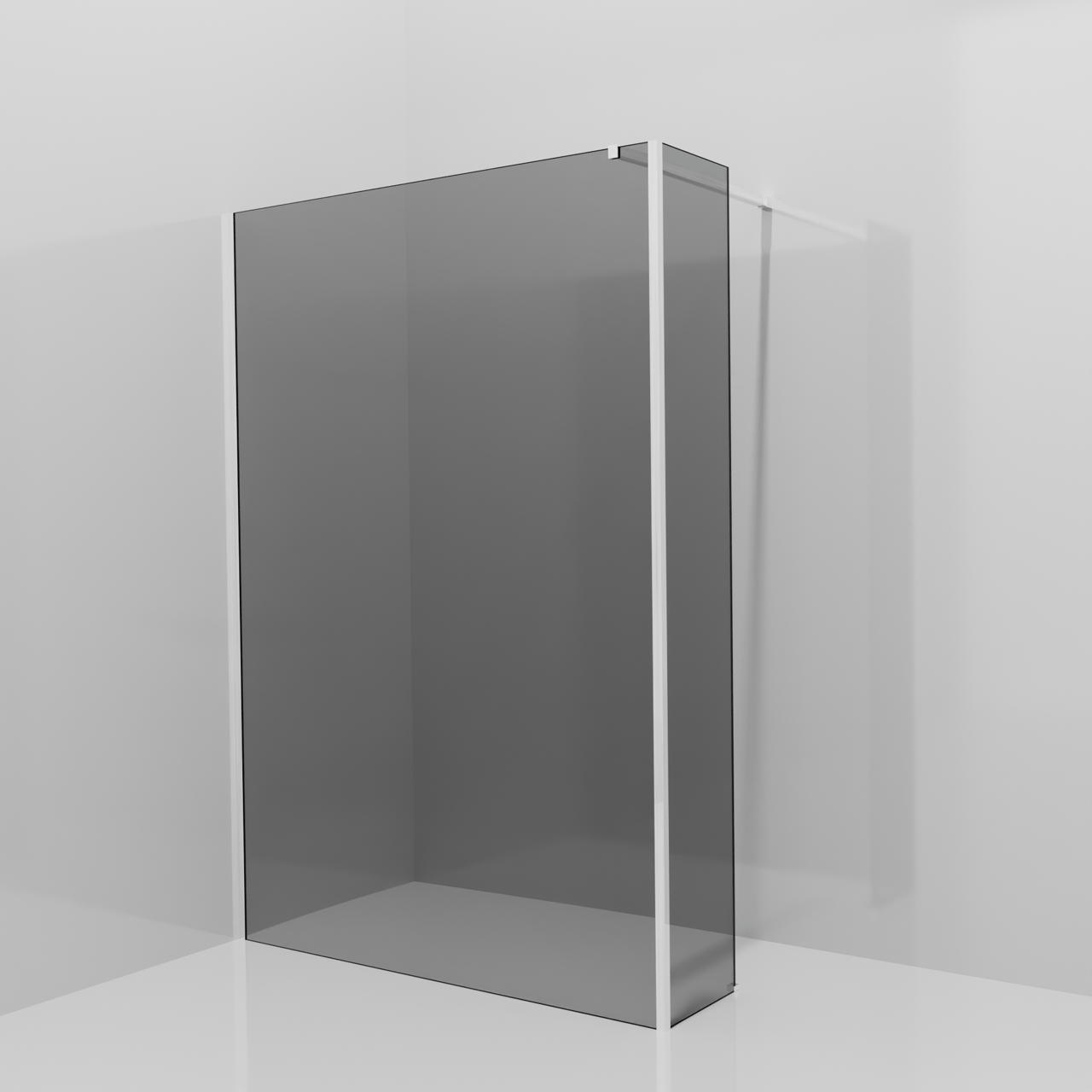 Balmani Modular Walk-In Dusche mit fester Seitenwand: 140 x 200 cm, Rauchglas, inklusive Coating, Profil Chrom glänzend