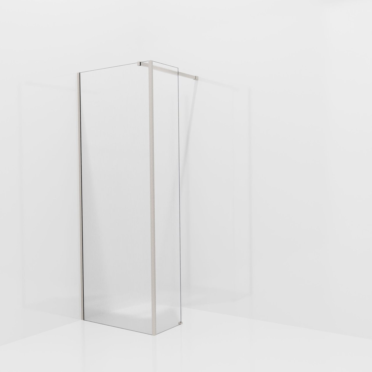 Balmani Modular douche à l'italienne avec paroi latérale fixe: 80 x 200 cm, Ribs, avec coating, Profil Brushed CoolMetal