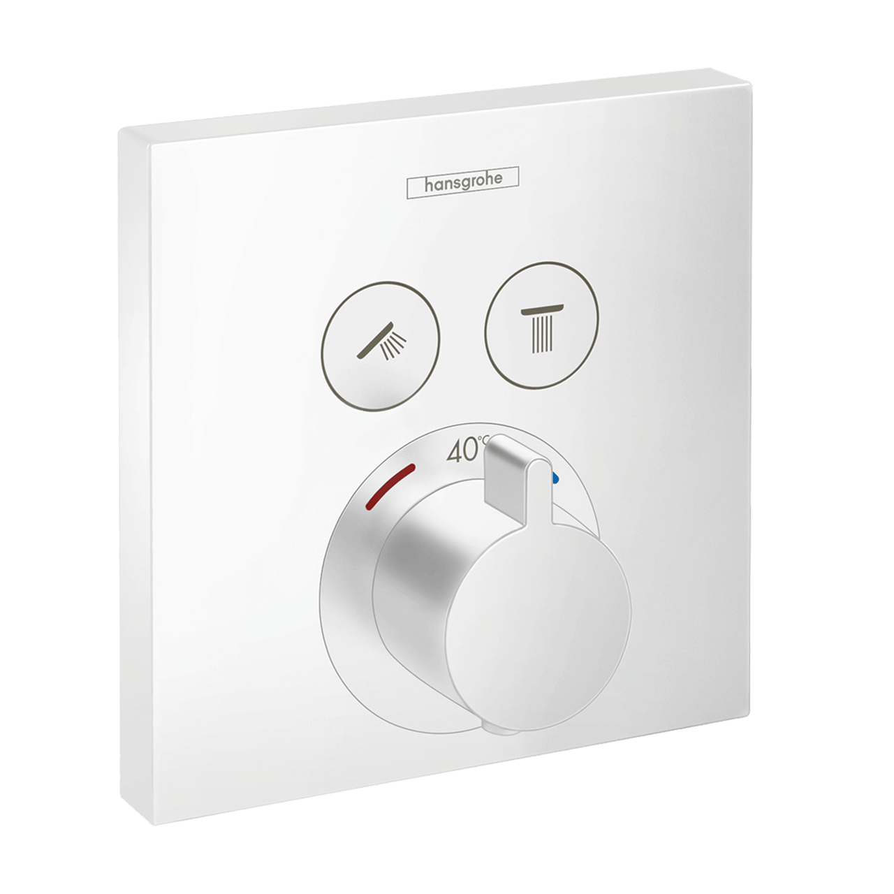 Hansgrohe Showerselect S Square Unterputz-Duschthermostat 2 Verbraucher Weiß Matt