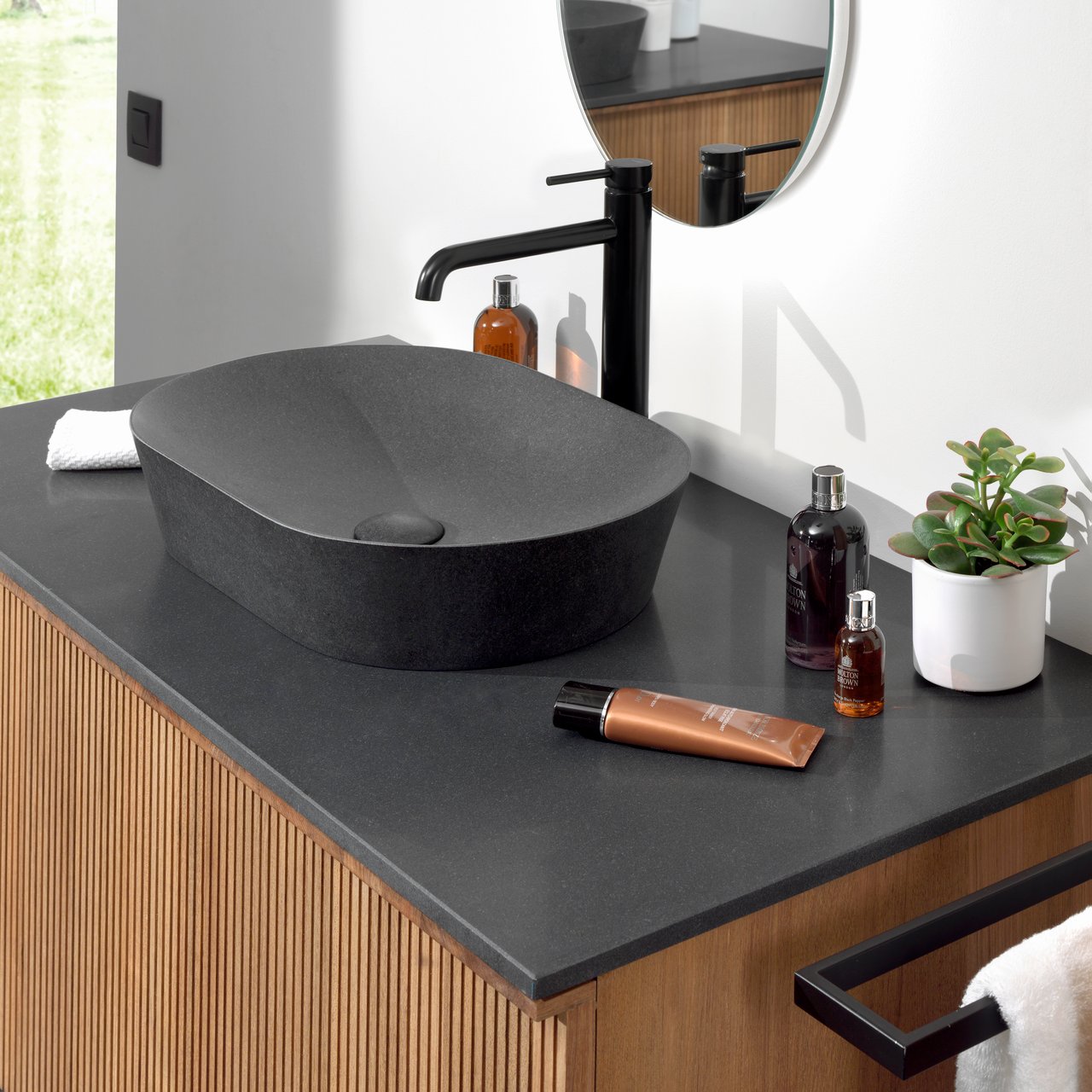 Balmani Still waskom verzoete graniet ovaal 54 x 34 cm