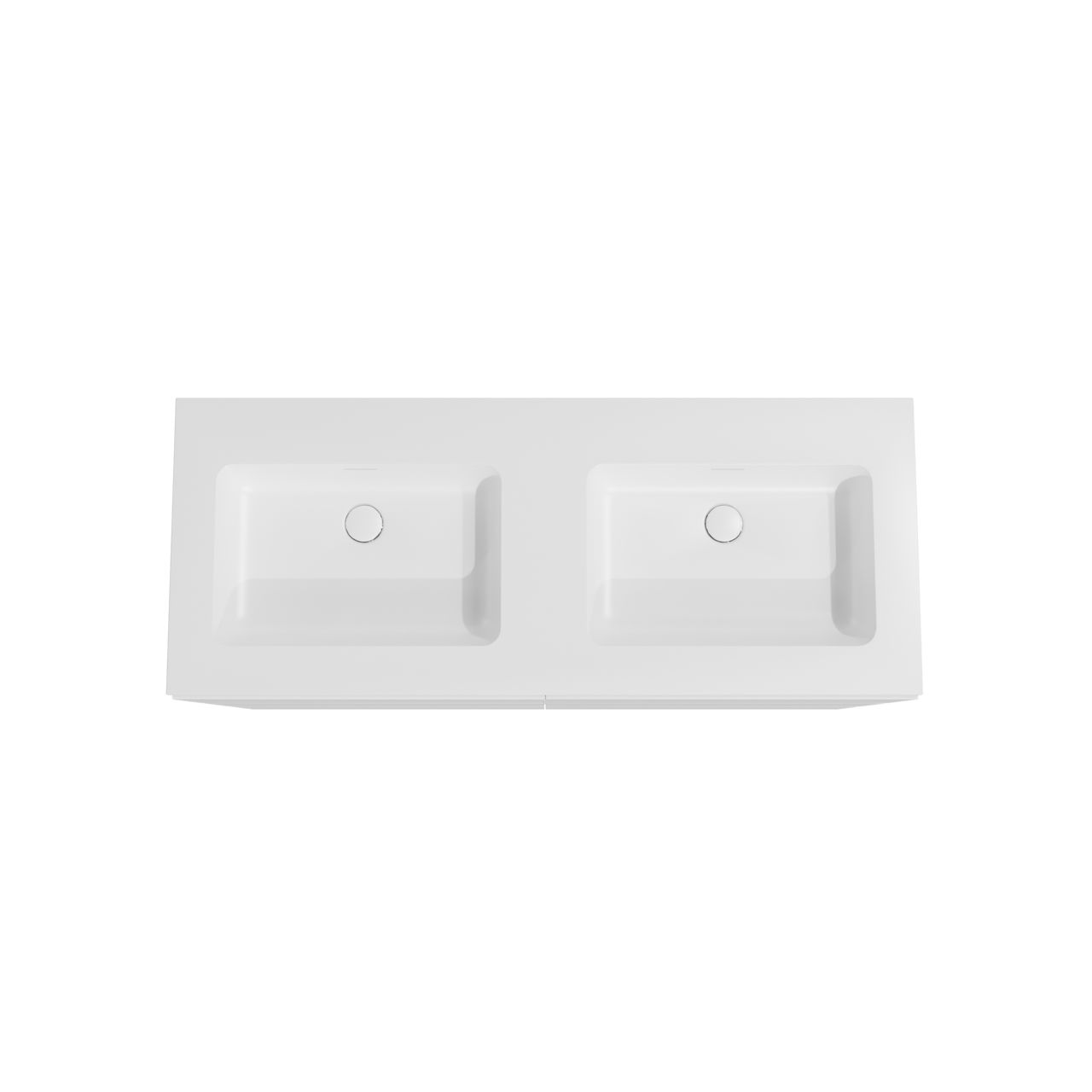 Storke Edge meuble salle de bains à poser 130 x 52 cm blanc mat avec Mata double vasque en solid surface blanc mat