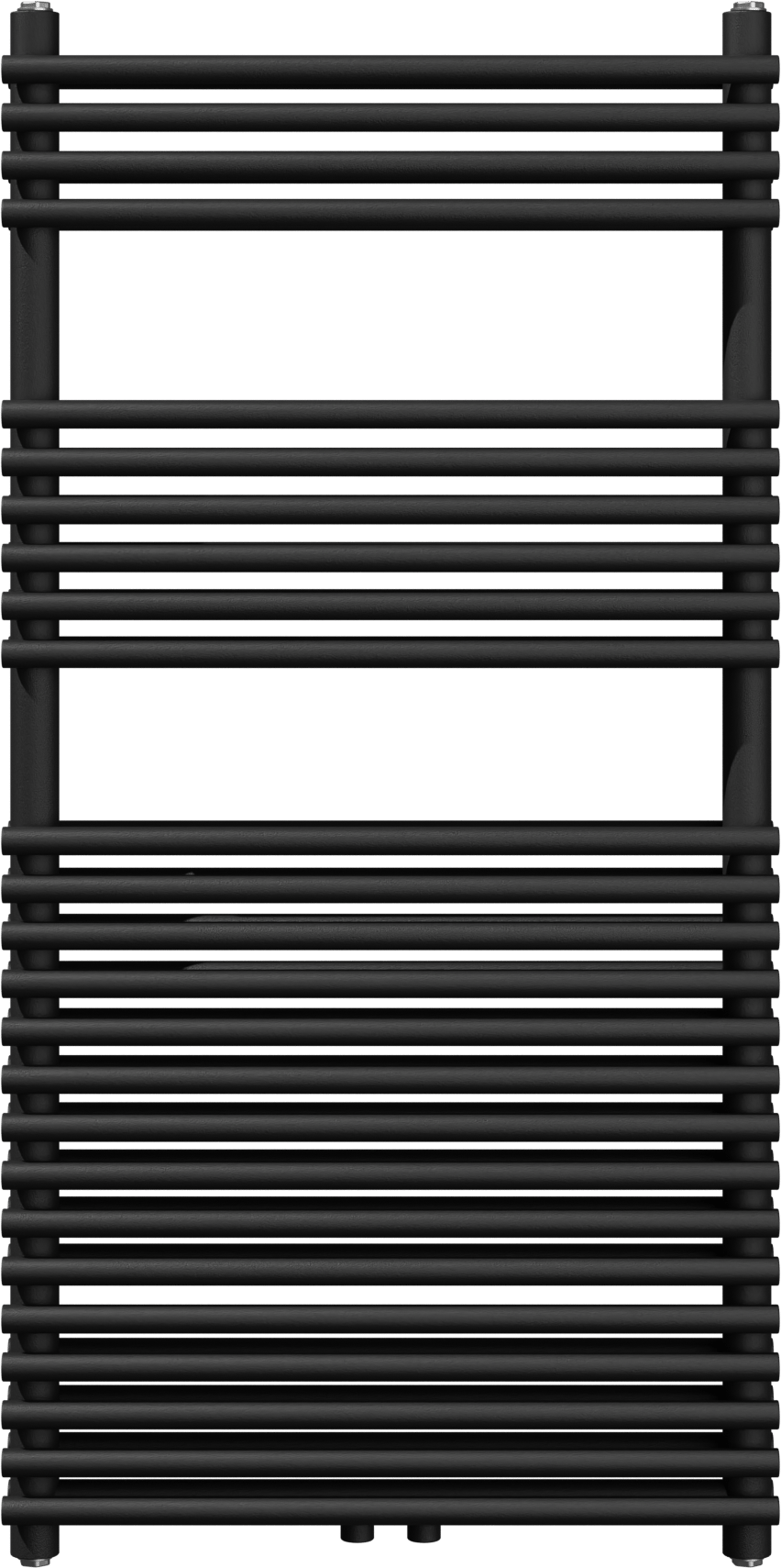 Vipera Alegria dubbele handdoekradiator 60 x 120 cm centrale verwarming mat zwart zij- en middenaansluiting 1.327W