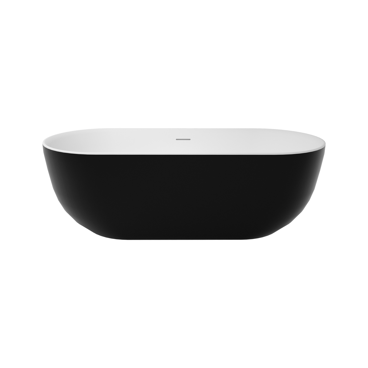 Luca Varess Mercuria Ovale Freistehende Badewanne: 170 x 76 cm, Acryl, Schwarz matt