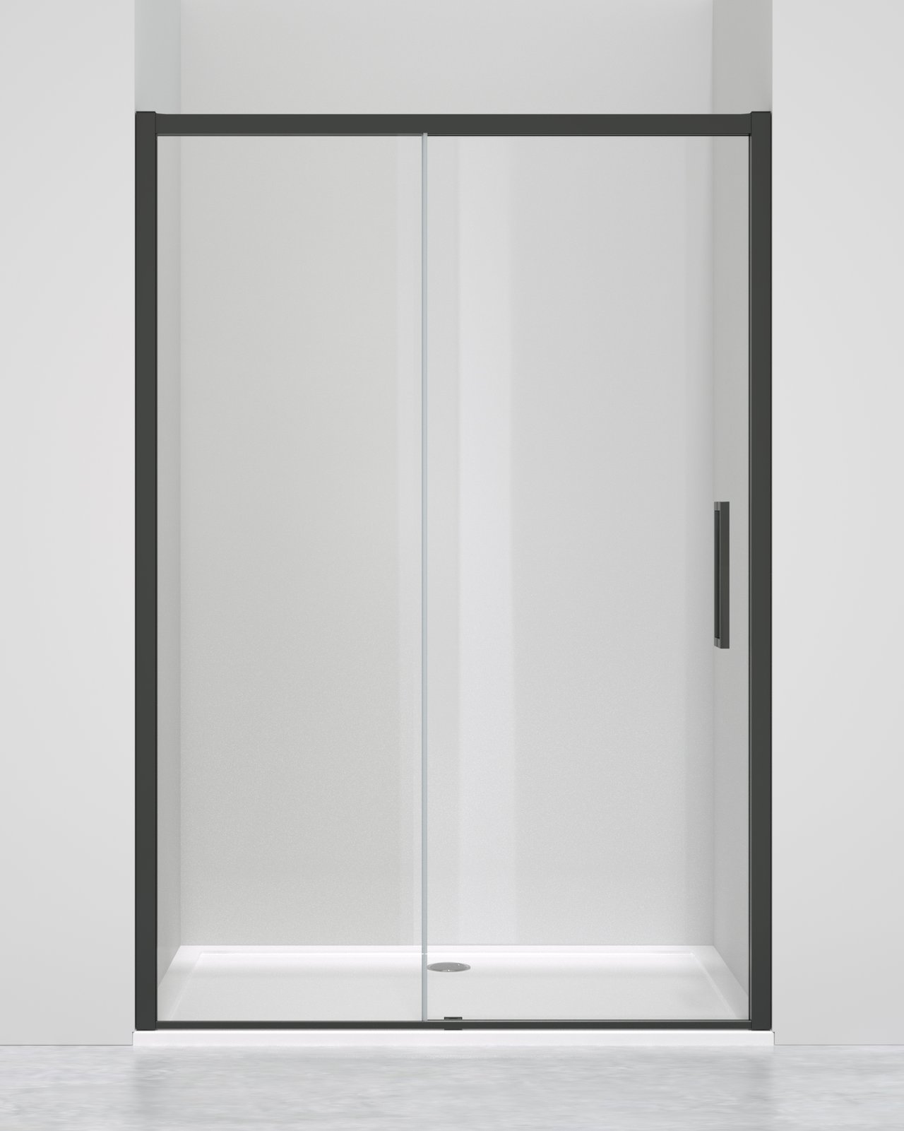 Luca Varess Senses porte coulissante 140 x 200 cm verre transparent profil noir mat