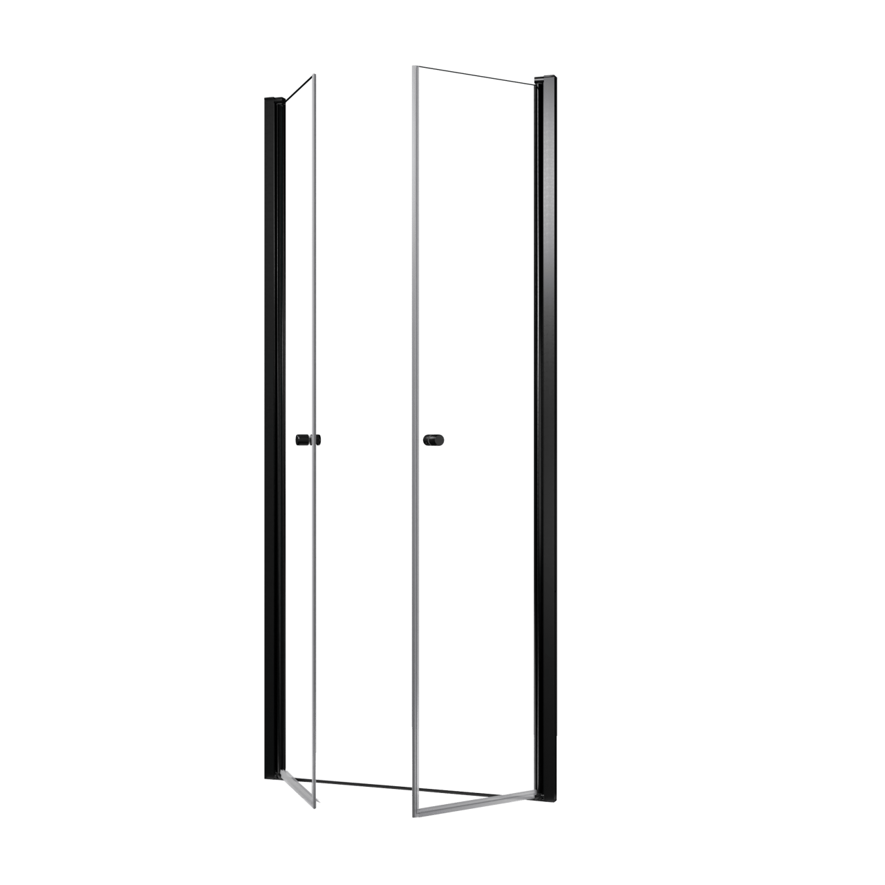 Luca Varess Kuresa Dusche Pendeltür, 90 x 200 cm, Klarglas, Schwarzes Profil, matt