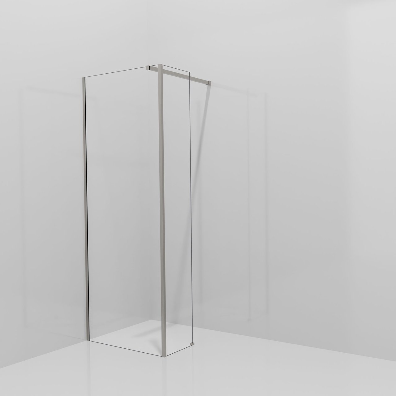 Balmani Modular Walk-In Dusche mit fester Seitenwand: 80 x 200 cm, Klarglas, Profil Brushed Inox