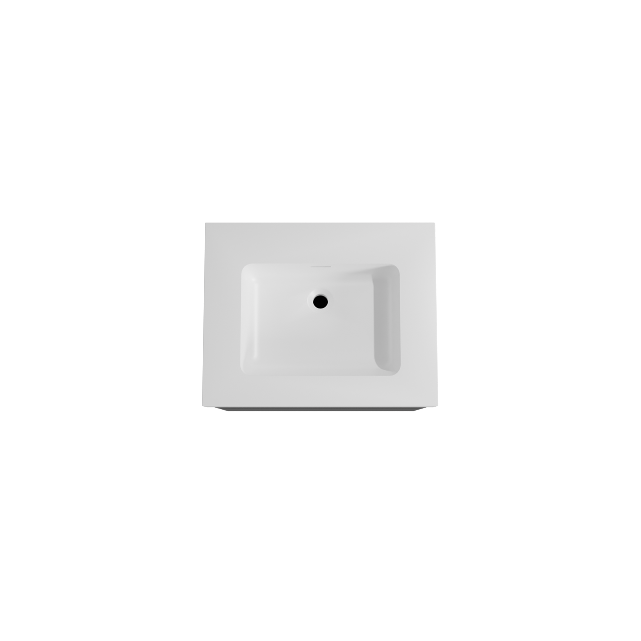 Storke Edge zwevend badmeubel 65 x 52 cm mat zwart met Mata High enkele wastafel in solid surface mat wit