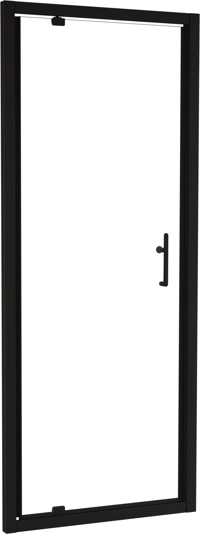 Linie Cadiz Dusche Drehtür 80 cm x 190 cm Klarglas matt Schwarz profil