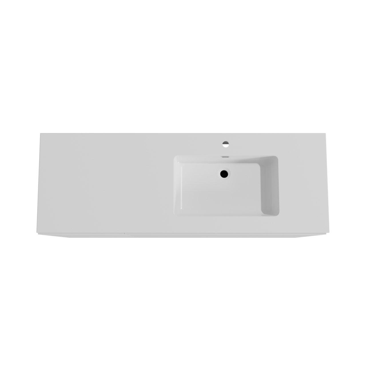 Storke Edge staand badmeubel 150 x 52 cm mat wit met Diva asymmetrisch rechtse wastafel in composietmarmer hoogglans wit