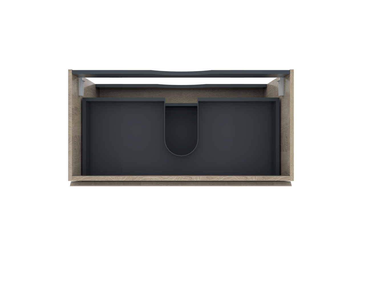 Linie Lado meuble sous-lavabo suspendu 90 x 46 cm chêne blanc 2 tiroirs