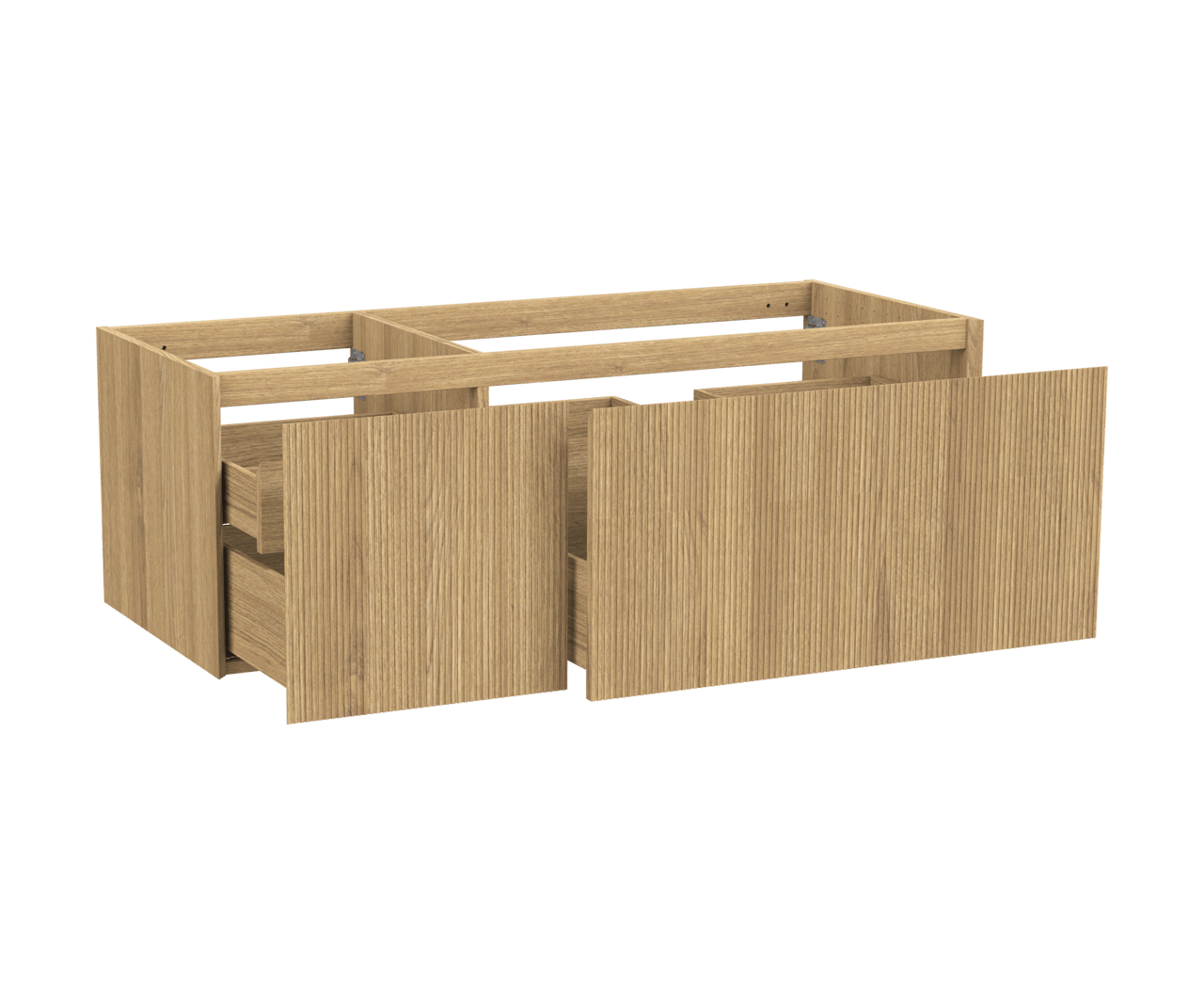 Balmani Fila meuble sous-vasque suspendu 135 x 55 cm asymétrique à droite plaqué chêne naturel 4 tiroirs