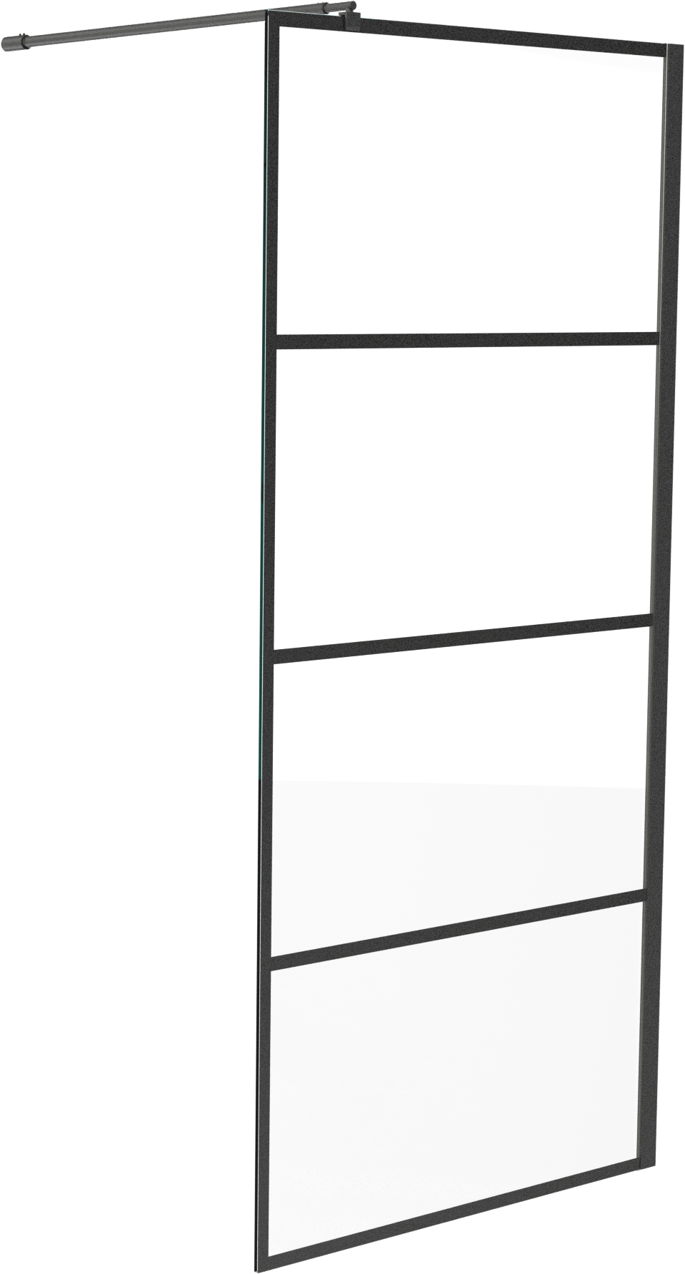 Linie Walk-In douche à l'italienne 100 x 200 cm verre stripes profil noir mat