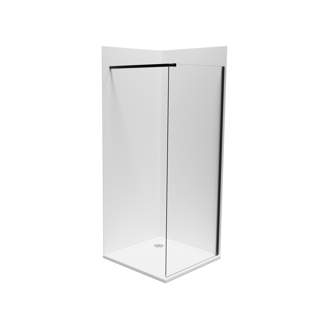 Luca Varess Silk panneau mural de douche 90 x 90 x 220 cm acrylique blanc mat, incl. profilé d'angle