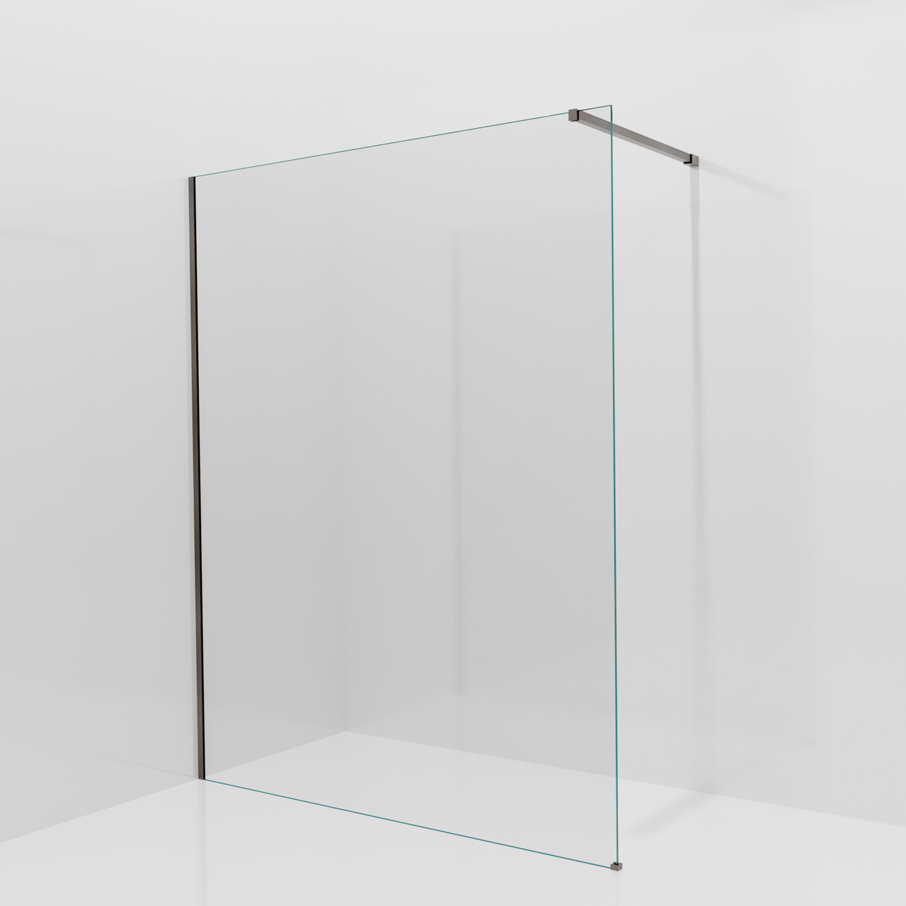 Balmani Modular Walk-In Dusche: 160 x 200 cm, Klarglas, inklusive Coating, Profil Brushed GunMetal