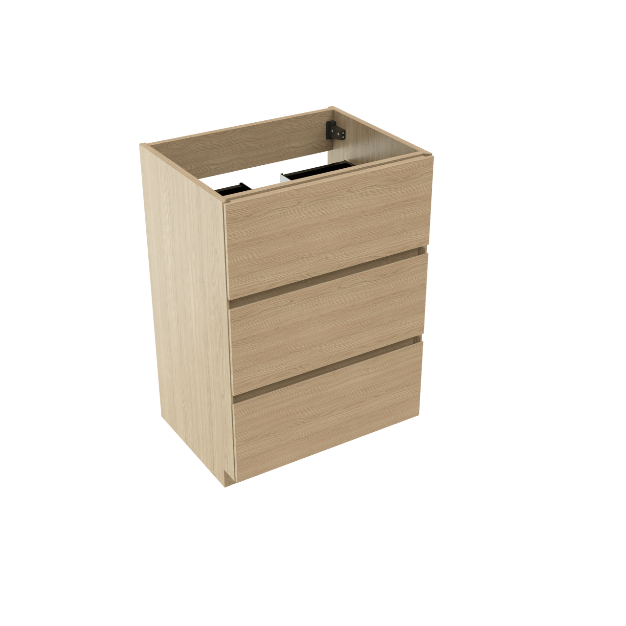 Storke Edge stehender Bad-Unterschrank 60 x 46 cm Eiche natur 3 Schubladen