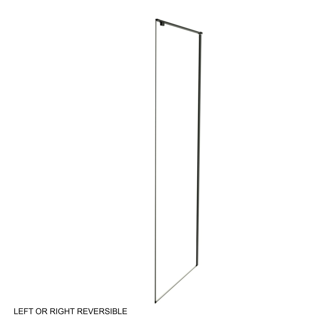 Luca Varess Stilus paroi de douche avec porte coulissante et paroi latérale fixe 160 x 90 cm verre transparent profil noir mat - panneau latéral