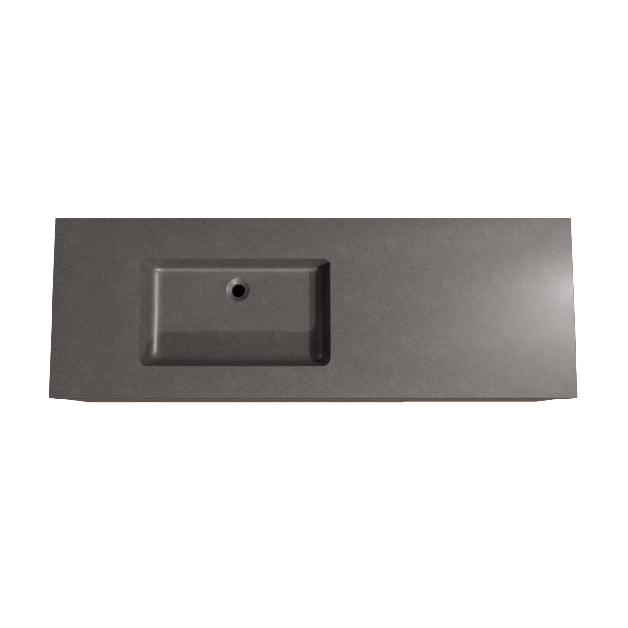 Storke Edge zwevend badkamermeubel 150 x 52 cm notelaar met Scuro High asymmetrisch linkse wastafel in kwarts mat zwart