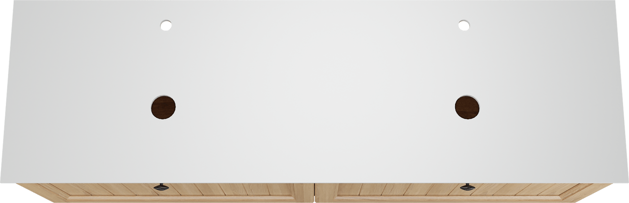 Balmani Lemon meuble salle de bains suspendu 180 x 55 cm, placage chêne naturel avec Facetta tablette double en blanc mat